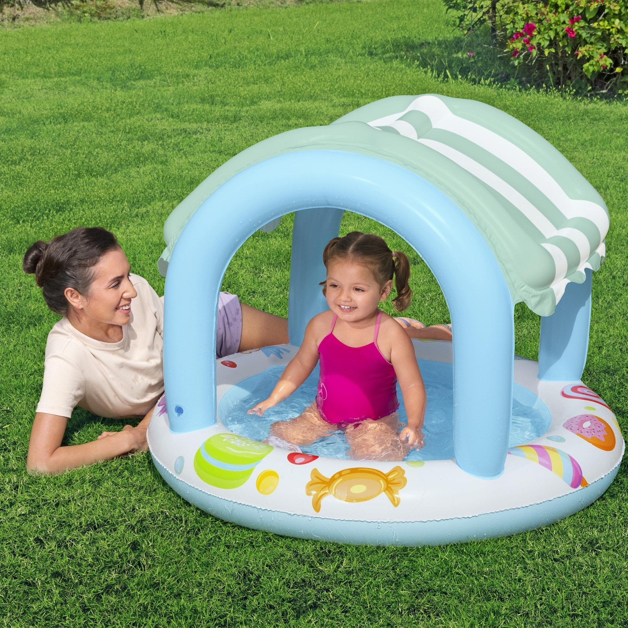 Bestway Sweet Shoppe Shaded Kids Paddling Pool, 1.04m - Image 4