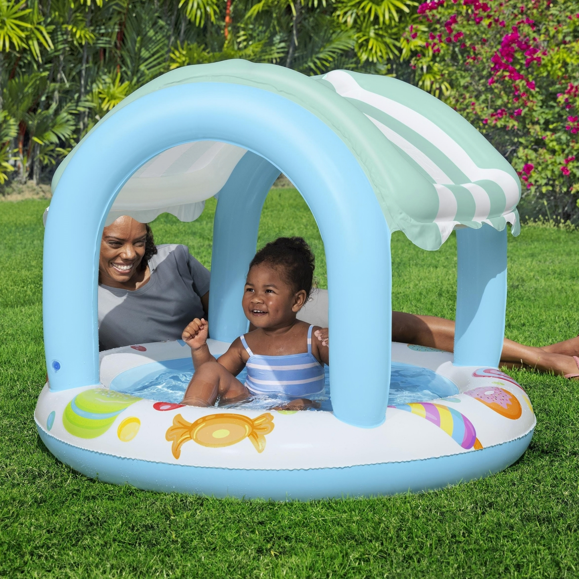 Bestway Sweet Shoppe Shaded Kids Paddling Pool, 1.04m - Image 5