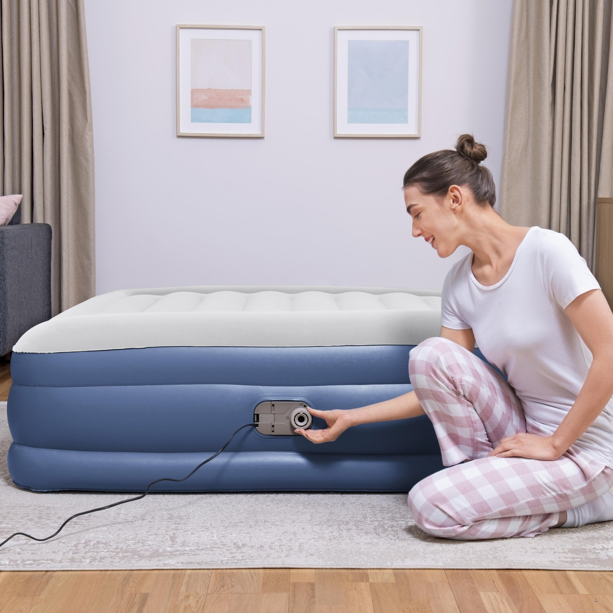 Bestway Tritech Queen Air Mattress with Built-In AC Pump, 2.03m - Image 5