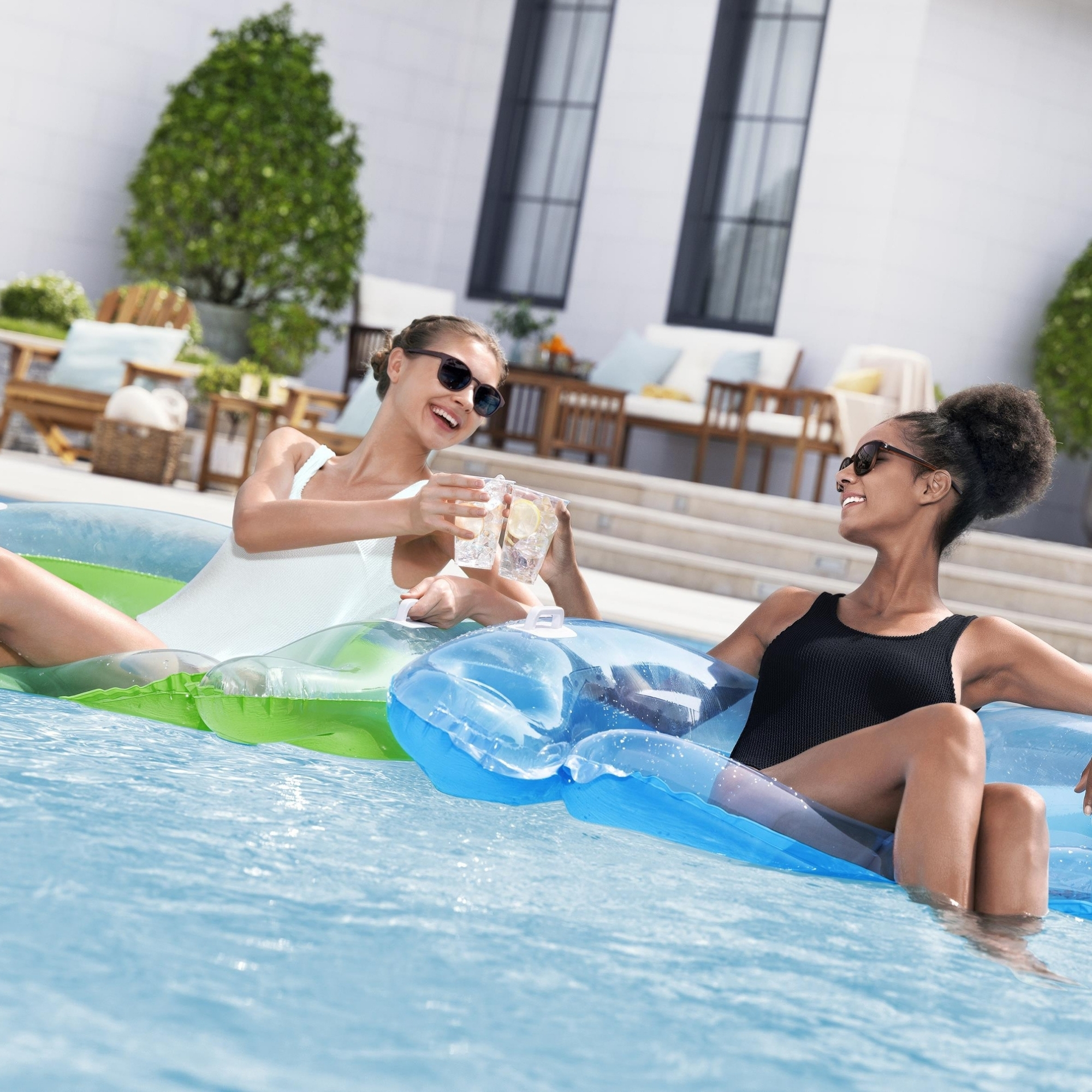 Bestway Sit N Ease Inflatable Pool Chair Lounge, 1.52m – Blue or Green - Image 6