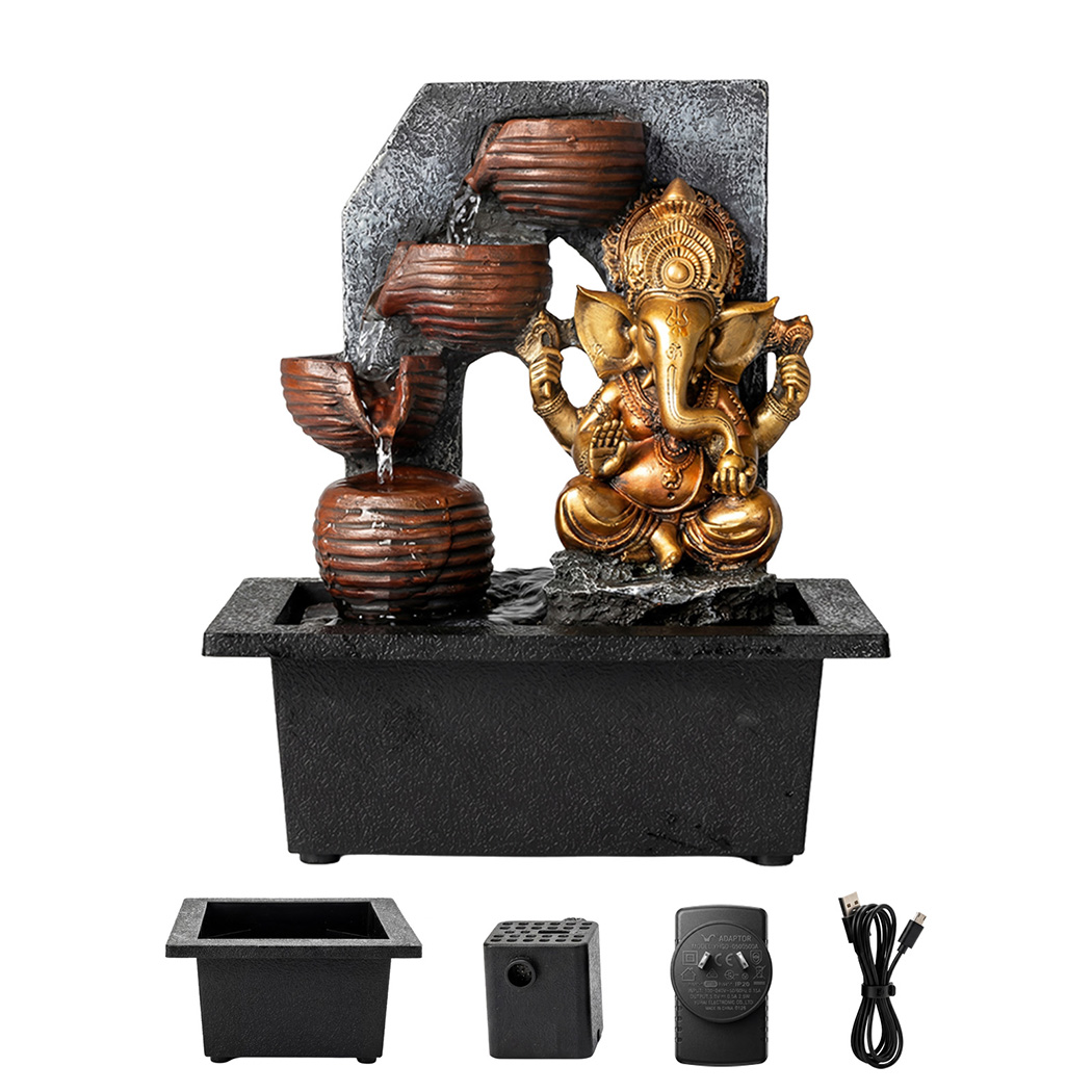 Spector LED Desktop Water Fountain with 3-Level Adjustable Flow