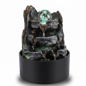 Spector LED Tabletop Water Fountain with Rotating Glass Ball and Remote