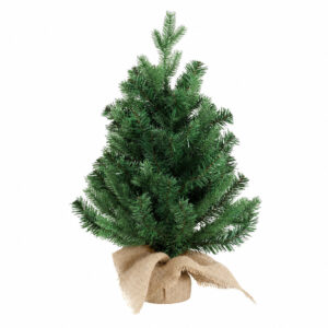 Santaco 63cm Mini Christmas Tree with 75 PVC Branches and Burlap Base
