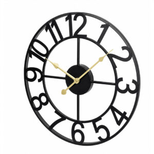 Yezi 40cm Silent Quartz Wall Clock with Easy-Read Dial – Black