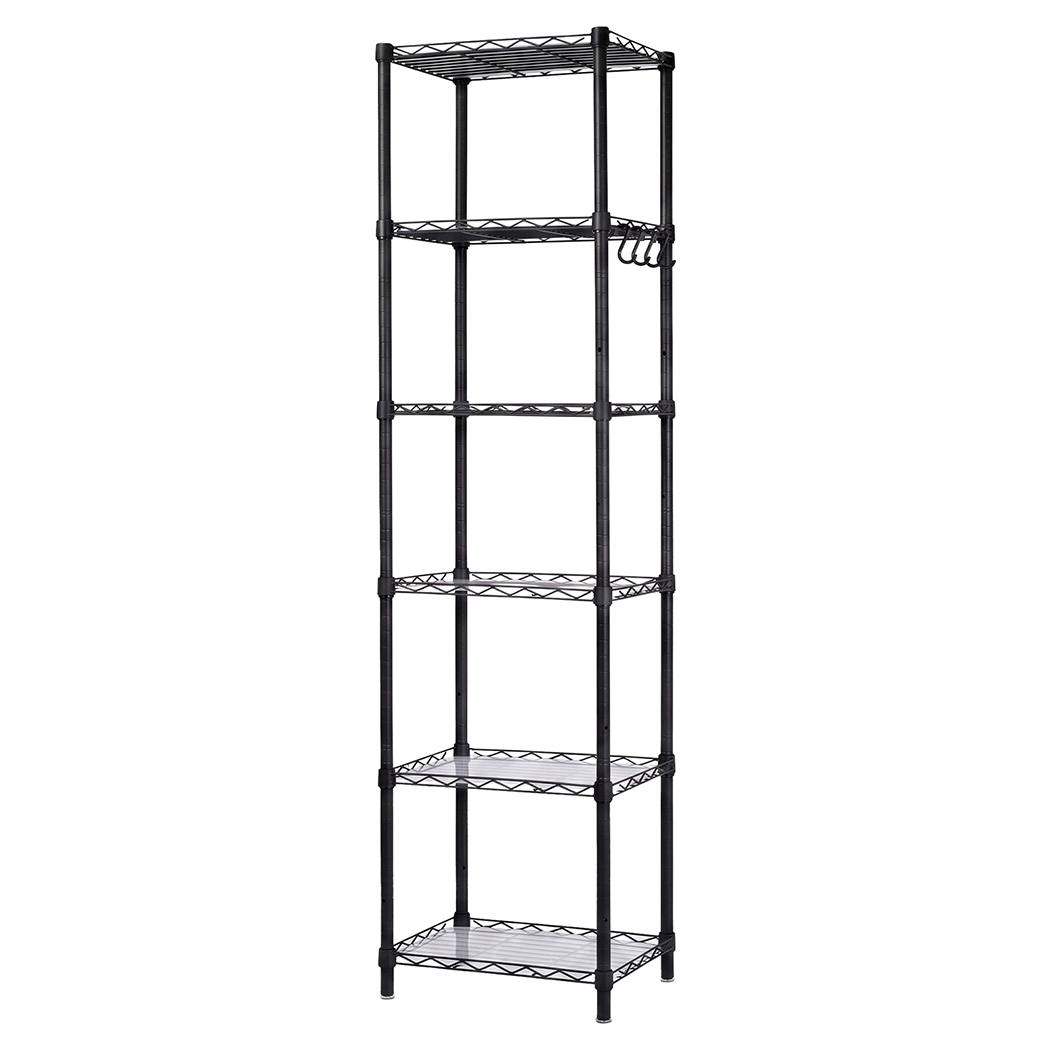 Levede 6-Tier Wire Storage Shelving Unit, 161cm – Black