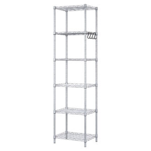 Levede 6-Tier Adjustable Steel Shelving Rack, 161cm – Silver