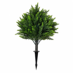 Lambu Artificial Cedar Topiary Balls with Ground Spikes, Set of 2