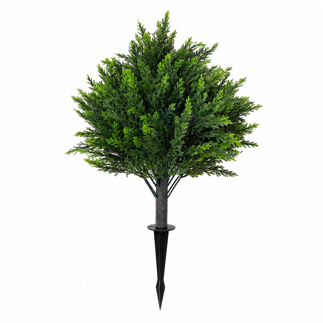 Lambu Artificial Cedar Topiary Balls with Ground Spikes, Set of 2