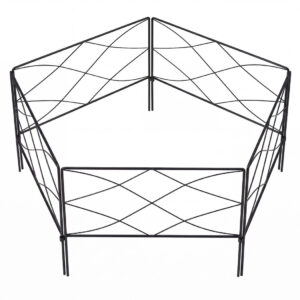 Lambu 5-Piece Steel Garden Fence Border Panels – Black