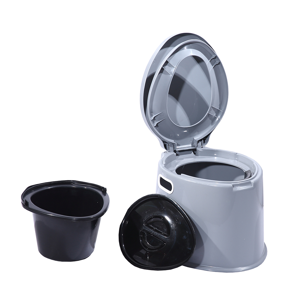 6L Portable Camping Toilet with Removable Bucket and Carry Handle - Image 2