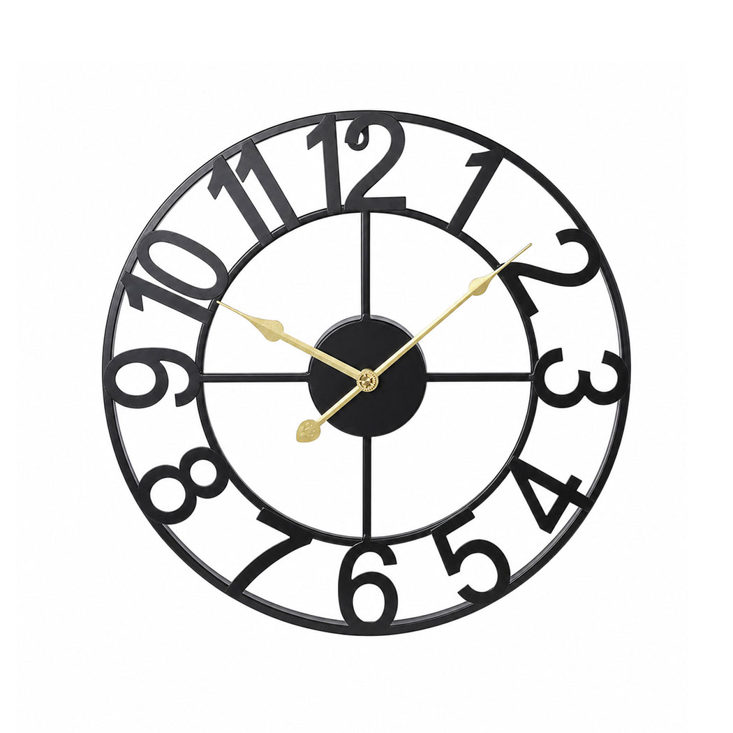 Yezi 40cm Silent Quartz Wall Clock with Easy-Read Dial – Black - Image 2