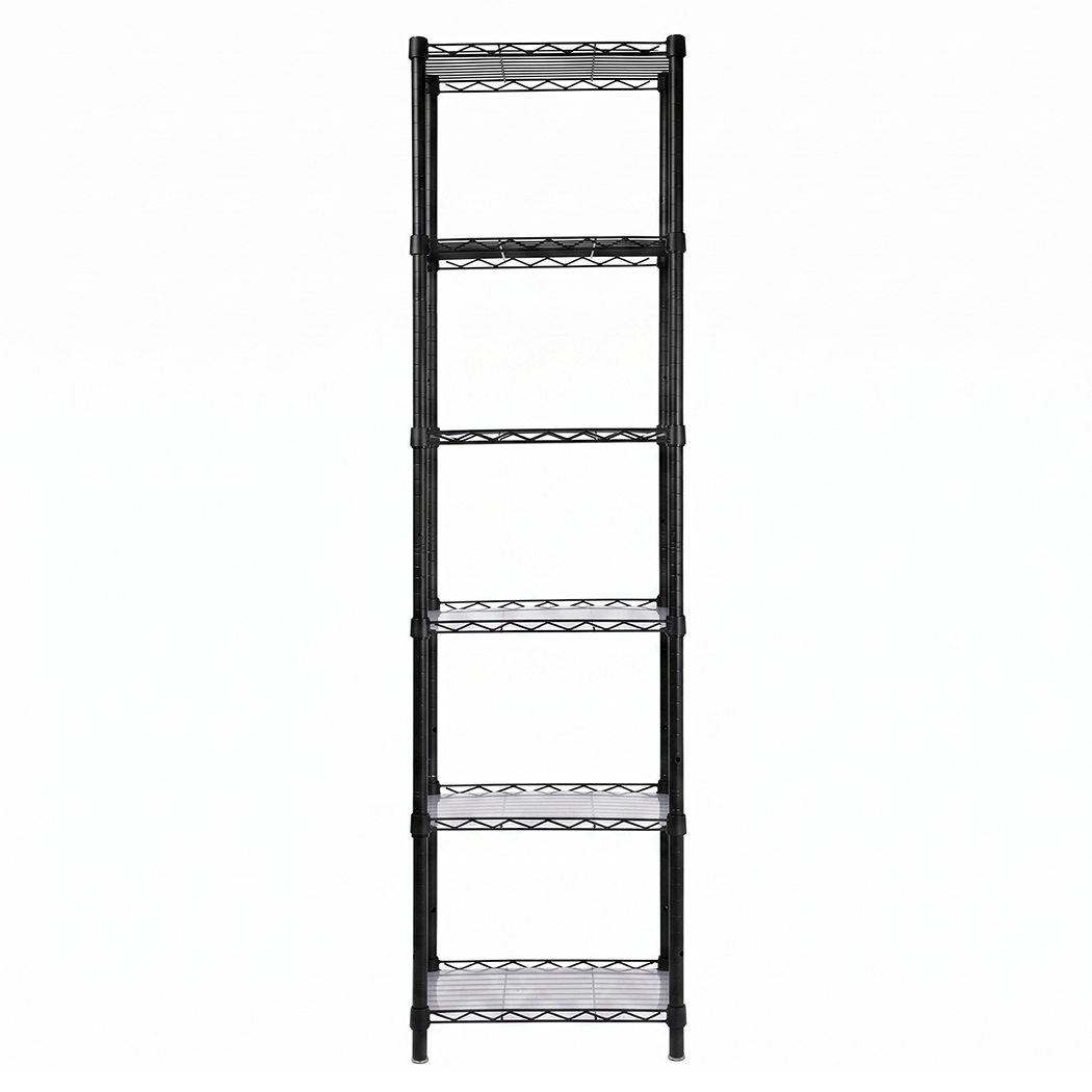 Levede 6-Tier Wire Storage Shelving Unit, 161cm – Black - Image 2