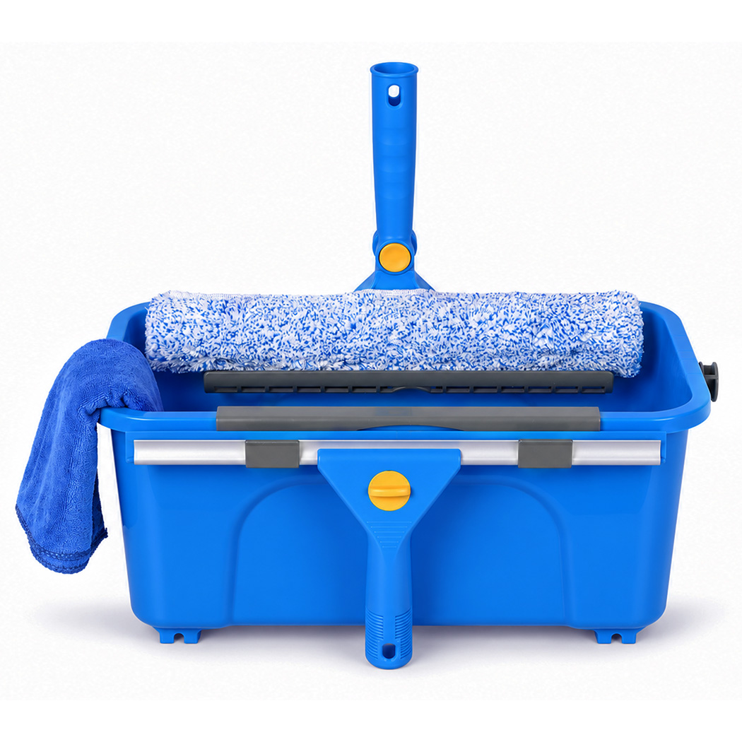 Traderight Window Cleaning Kit with Extendable Pole, Bucket and Squeegee - Image 2