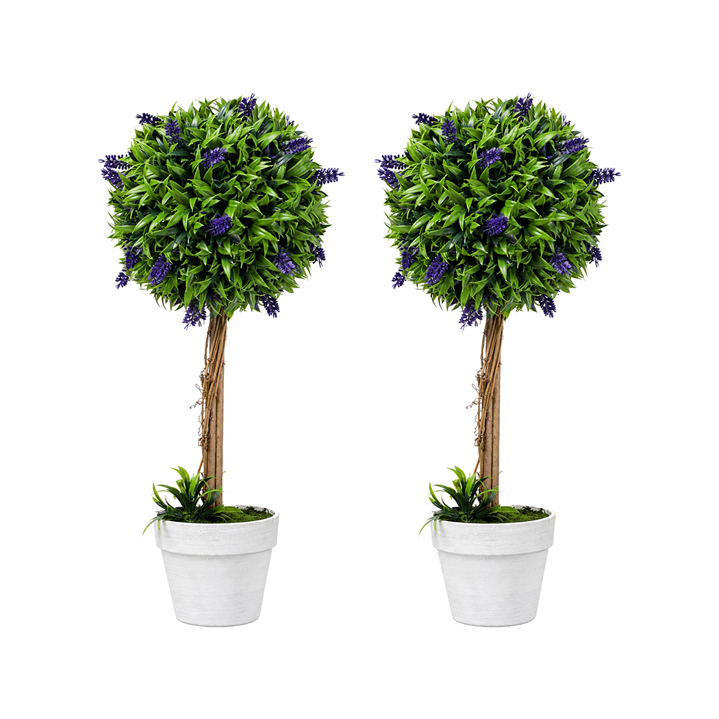 Lambu Artificial Lavender Topiary Plants, Set of 2 - Image 2