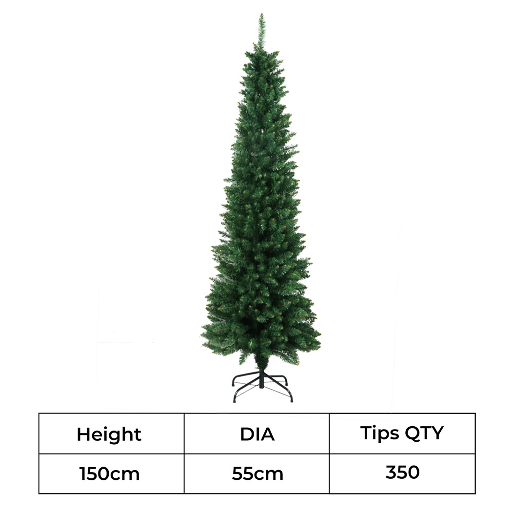 Santaco 1.5m Slim Pencil Christmas Tree with 350 PVC Tips - Image 3