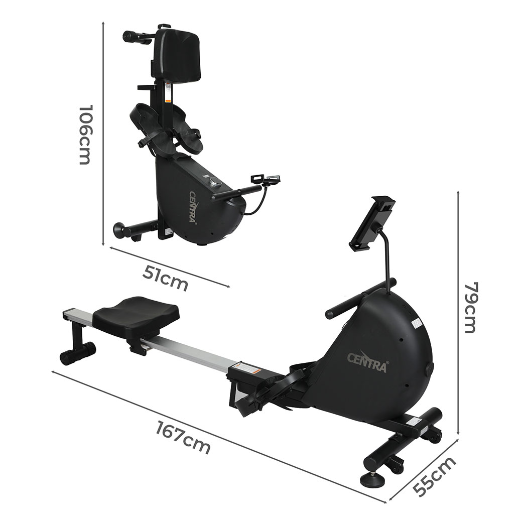 Centra Smart Magnetic Rowing Machine with Self-Generating Power and Telescopic Rail - Image 3