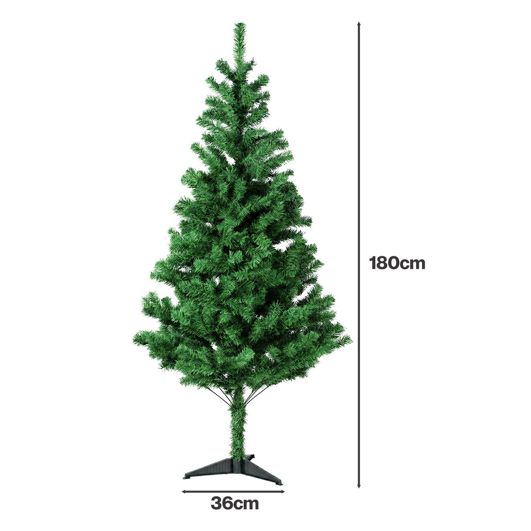 Santaco 180cm Slim Artificial Christmas Tree with 483 PVC Tips - Image 3