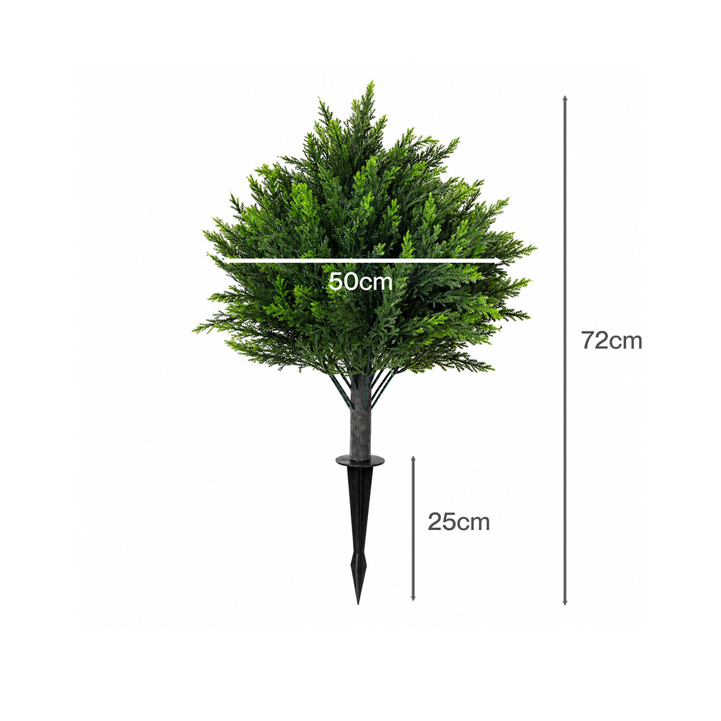 Lambu Artificial Cedar Topiary Balls with Ground Spikes, Set of 2 - Image 3