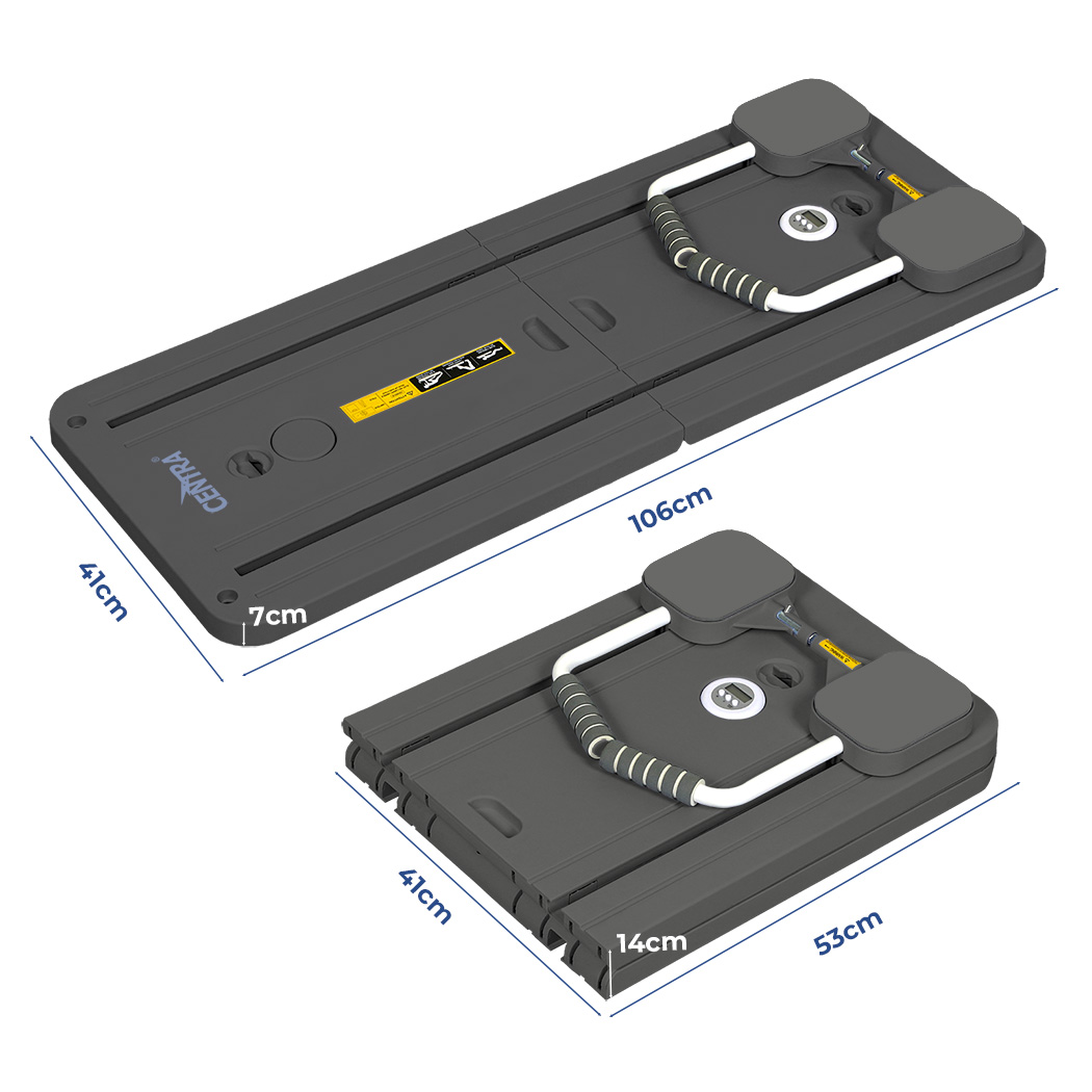 Centra 5-in-1 Abdominal Workout Board with Resistance Bands – Grey - Image 3