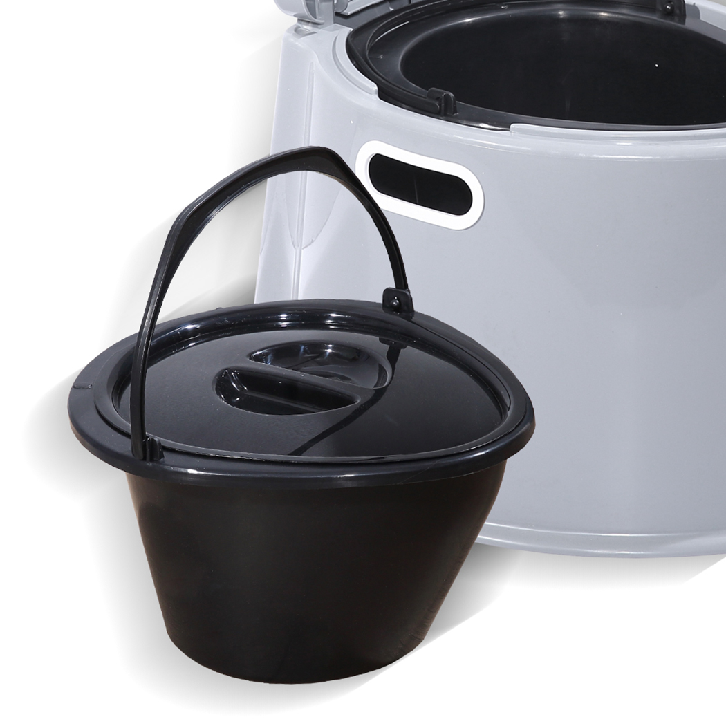 6L Portable Camping Toilet with Removable Bucket and Carry Handle - Image 4