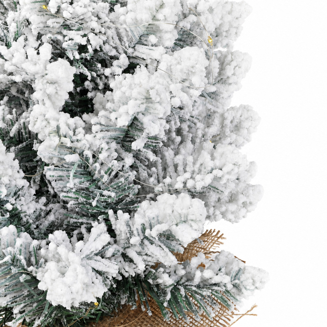 Santaco 49cm Snow-Flocked Mini Christmas Tree with LED Lights - Image 4