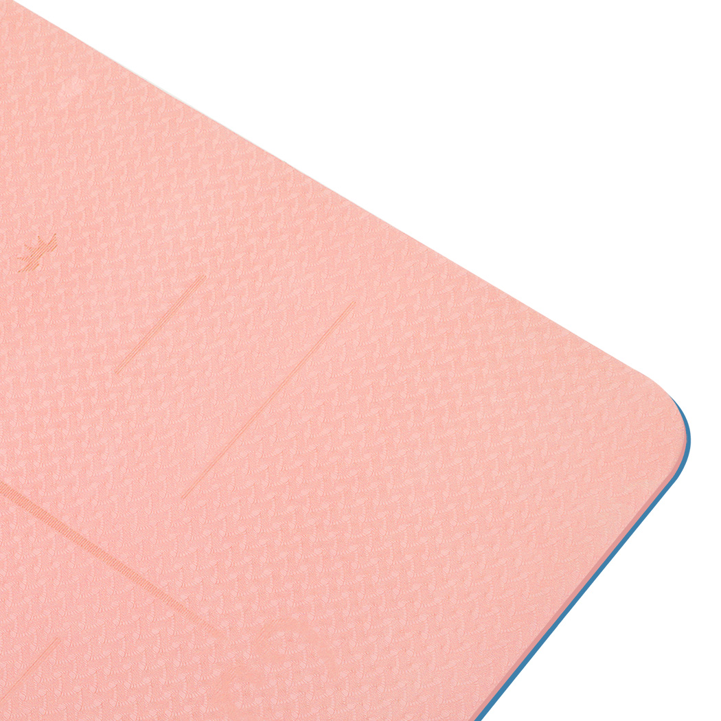 Centra Pink TPE Yoga Mat 6 mm with Alignment Lines and Carry Strap - Image 5