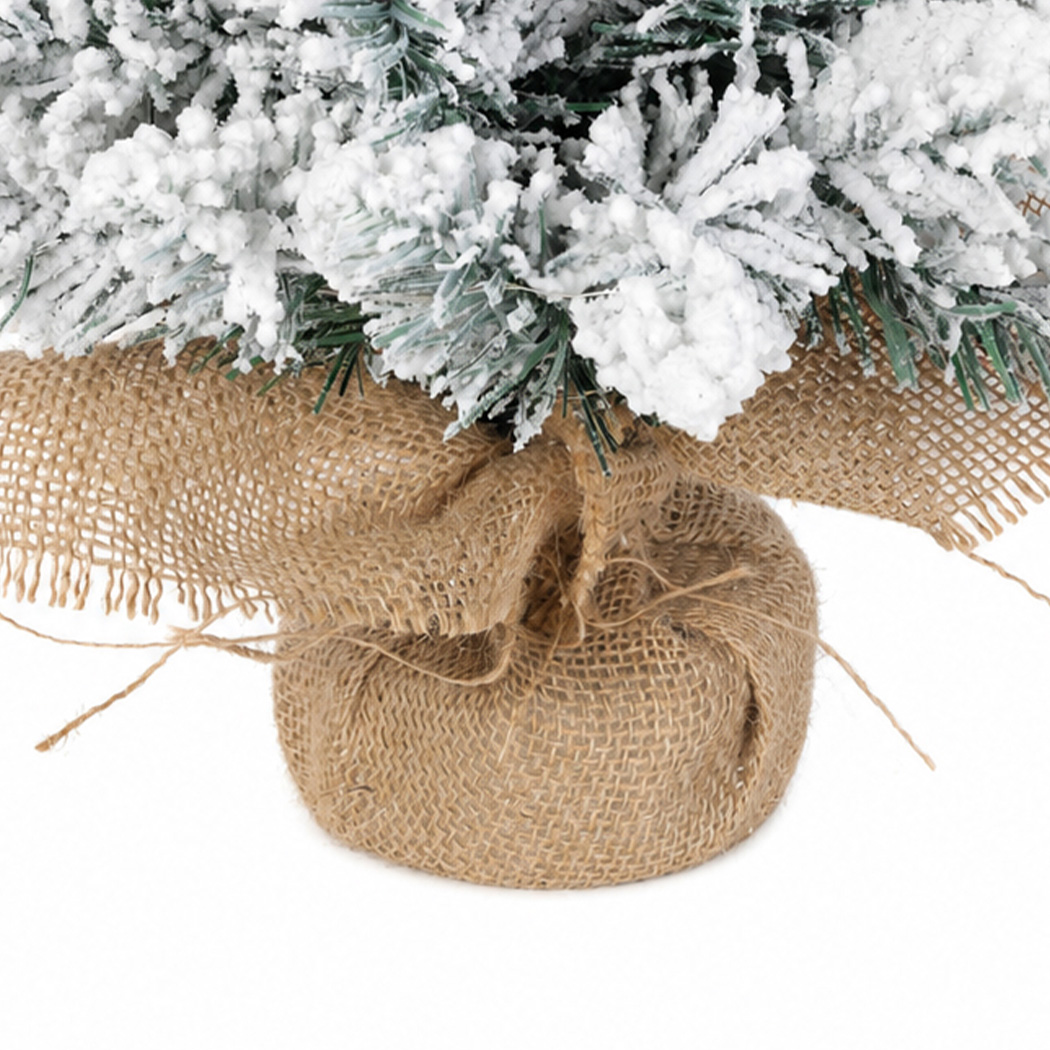 Santaco 49cm Snow-Flocked Mini Christmas Tree with LED Lights - Image 5
