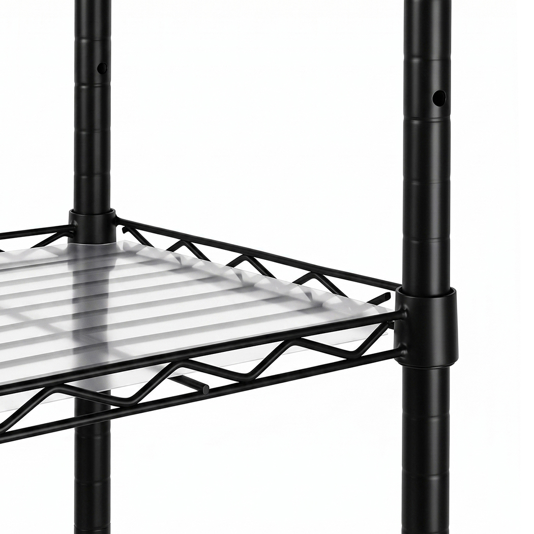 Levede 6-Tier Wire Storage Shelving Unit, 161cm – Black - Image 5