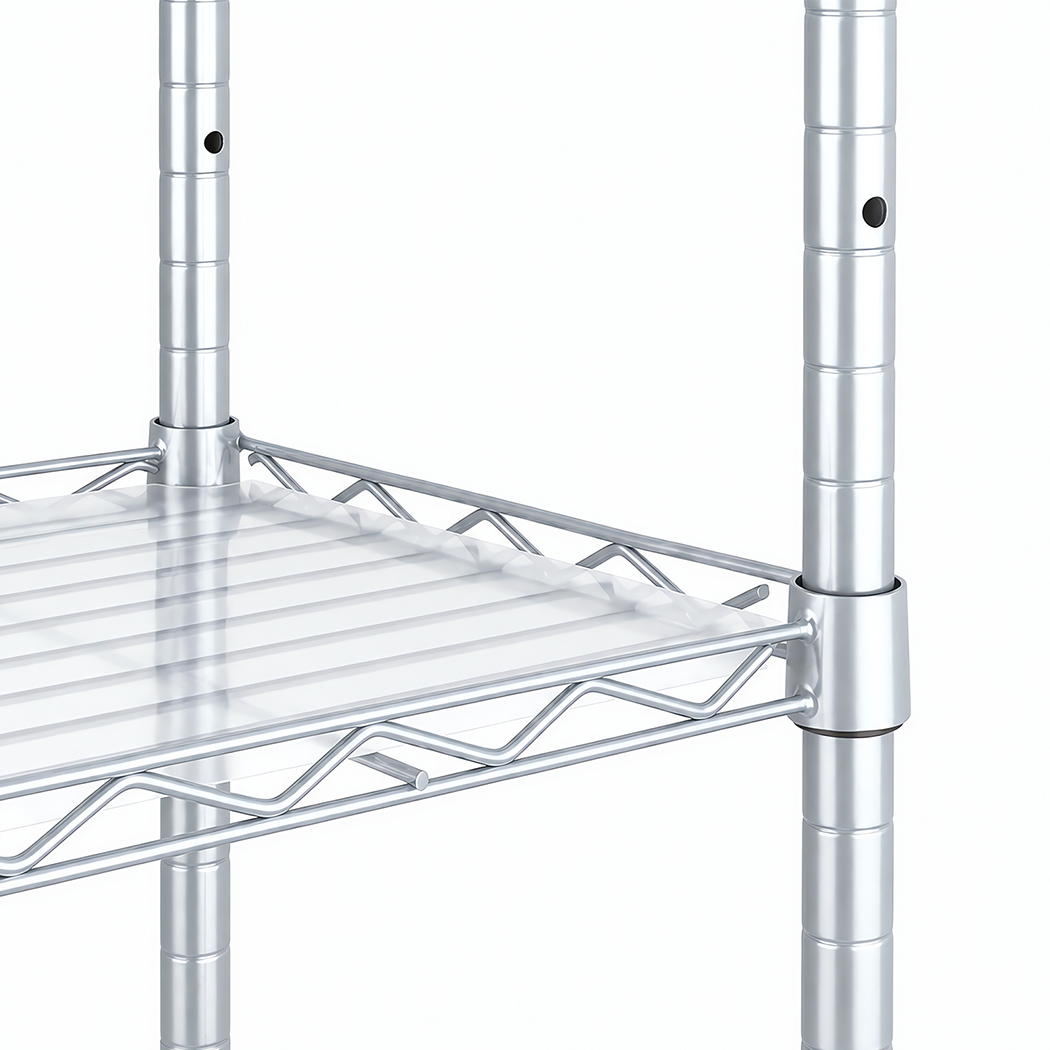 Levede 6-Tier Adjustable Steel Shelving Rack, 161cm – Silver - Image 5