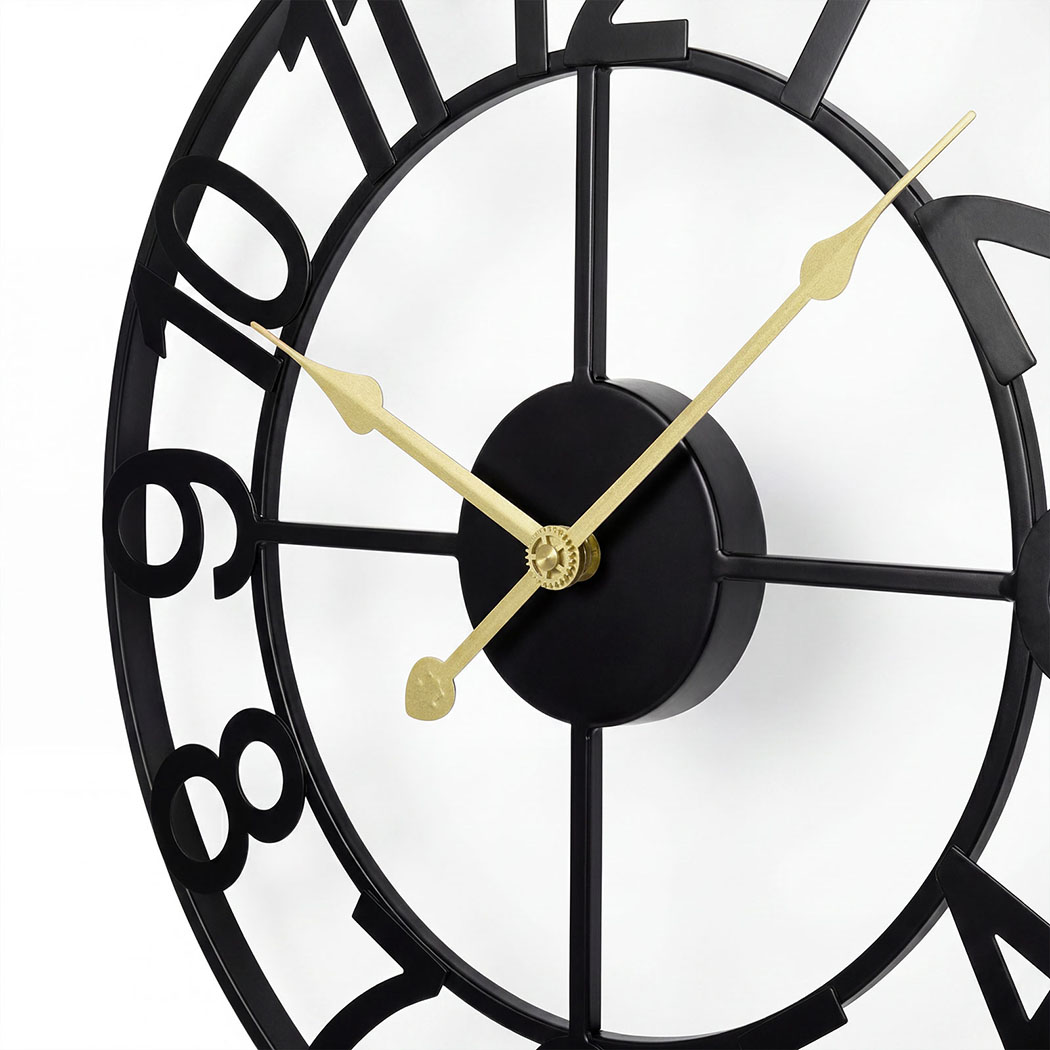 Yezi 40cm Silent Quartz Wall Clock with Easy-Read Dial – Black - Image 6