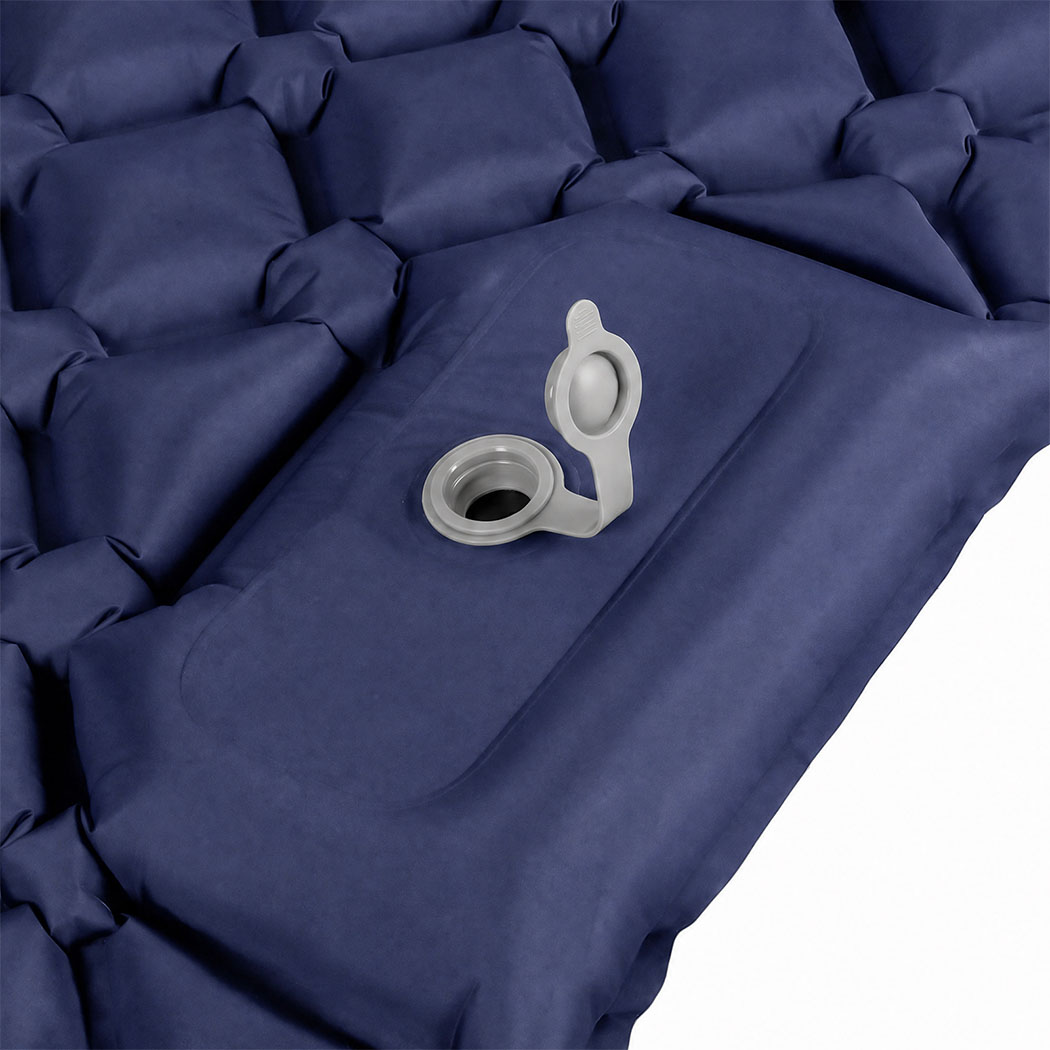 DreamZ Double Camping Mattress with Built In Pump, 40D Nylon TPU, Blue - Image 6